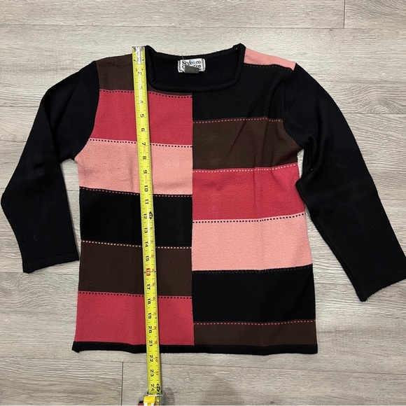 Geometric Color Block Pink Black Rose Brown Jersey Knit​ - Picture 4 of 7